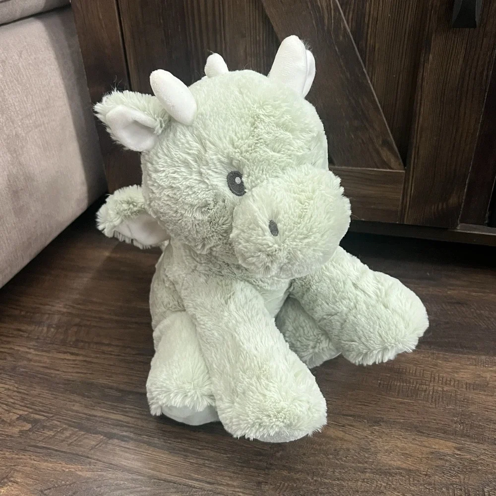 Kellytoy Soft Baby Mint Green Dragon Rattle‎ Plush Stuffed Sitting 11